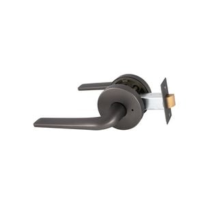 Schlage Graphite Medio Plus Series Sierra Privacy Lever Set with QuickFix