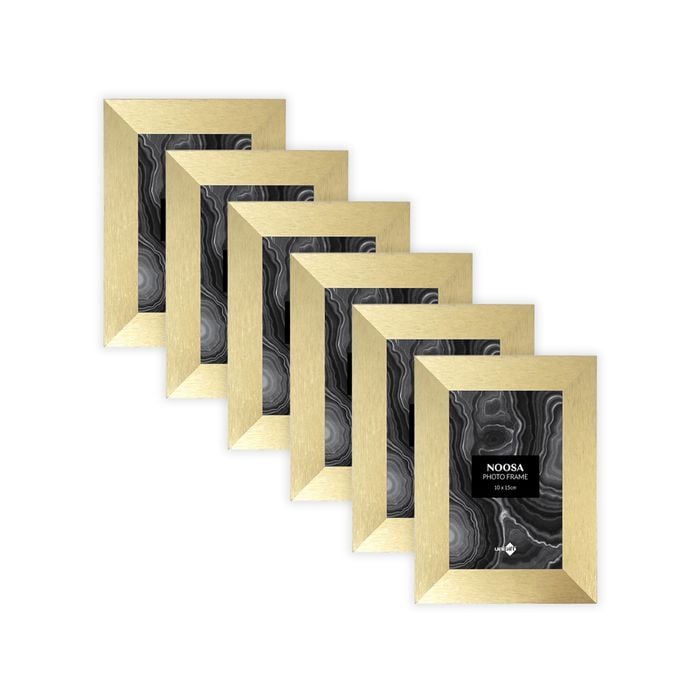 6PK Unigift Noosa 10x15cm MDF/Glass Picture Frame - Gold