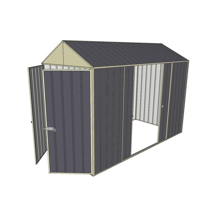 Build-a-Shed 1.5 x 3.0 x 2.3m Double Sliding Side Door Gable Shed - Grey