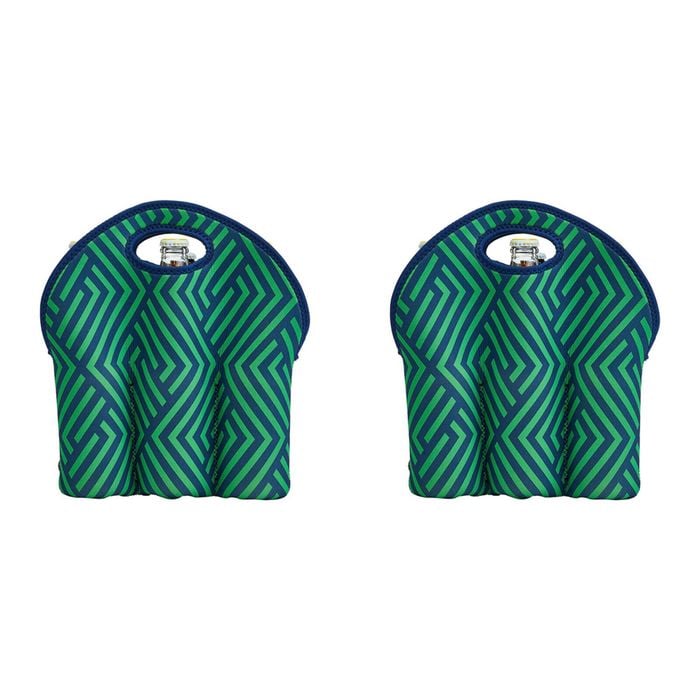 2PK Annabel Trends Neoprene 6-Bottle Carrier Bag 30cm - Zig Zag
