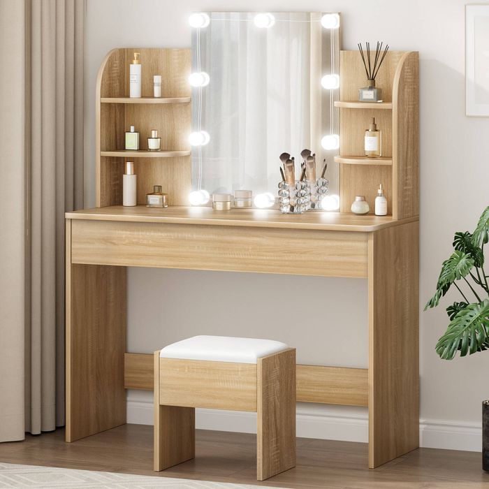 Alfordson Dressing Table Stool Set Wood