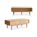 MIUZ Coffee Table Drawer Storage Wooden Organizer TV Stand Entertainment 120cm