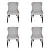 Pack of 4 | Osaka Upholstered Dining Chair | Black Legs - Light Grey Fabric