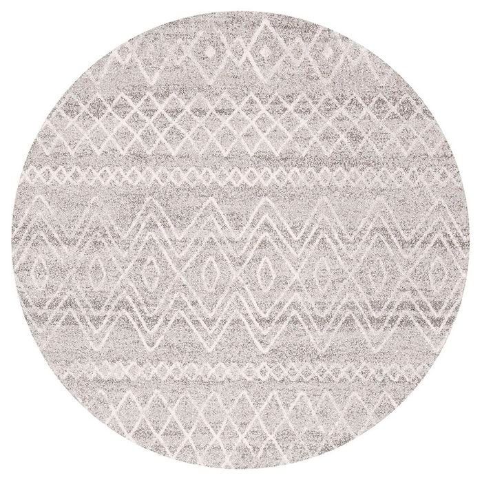 The Rug Connection Jaya 453 Silver 200x200cm - Medium Round Transitional Pet Friendly Indoor Rug