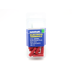 Narva 2.5-3 / 4mm 5/32" Red Double Crimped Flared Vinyl Insulated Female Bullet Terminal - 12 Pack