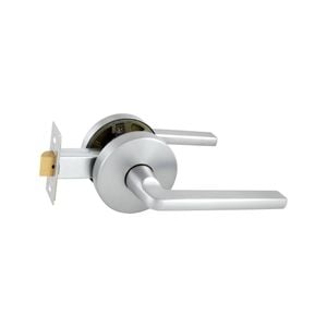 Schlage Brushed Satin Chrome Medio Plus Series Alba Passage Lever Set with QuickFix