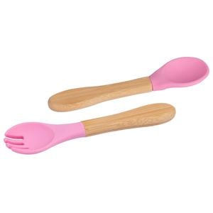Tiny Dining Bamboo Baby Weaning Fork & Spoon Set