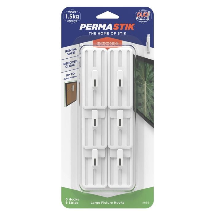 Permastik Large Picture Hooks - 6 Pack