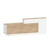 Modern Furniture HELMER Reception Desk 240cm Left Panel - Oak & white