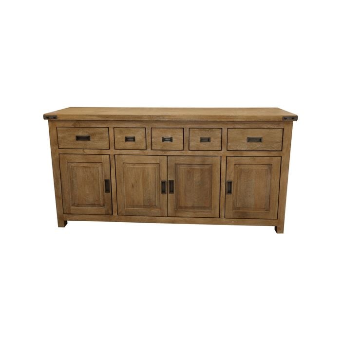 Gloriosa Buffet Table 180cm 4 Door 5 Drawer Solid Mango Timber Wood - Honey Wash
