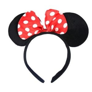 Minnie Mouse Headband Costume Halloween Party Hair Head Band w/ Bow Black/Red