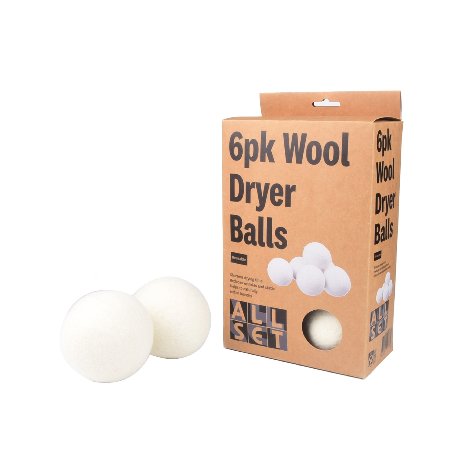 All Set Wool Dryer Balls - 6 Pack