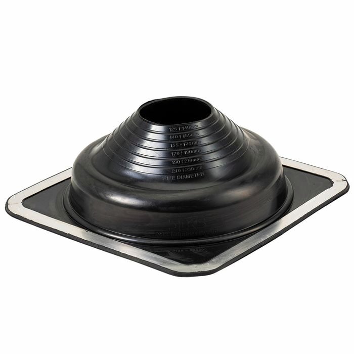 Deks 125 - 230mm Black Dektite Premium Roof Flashing - For Metal Roofs
