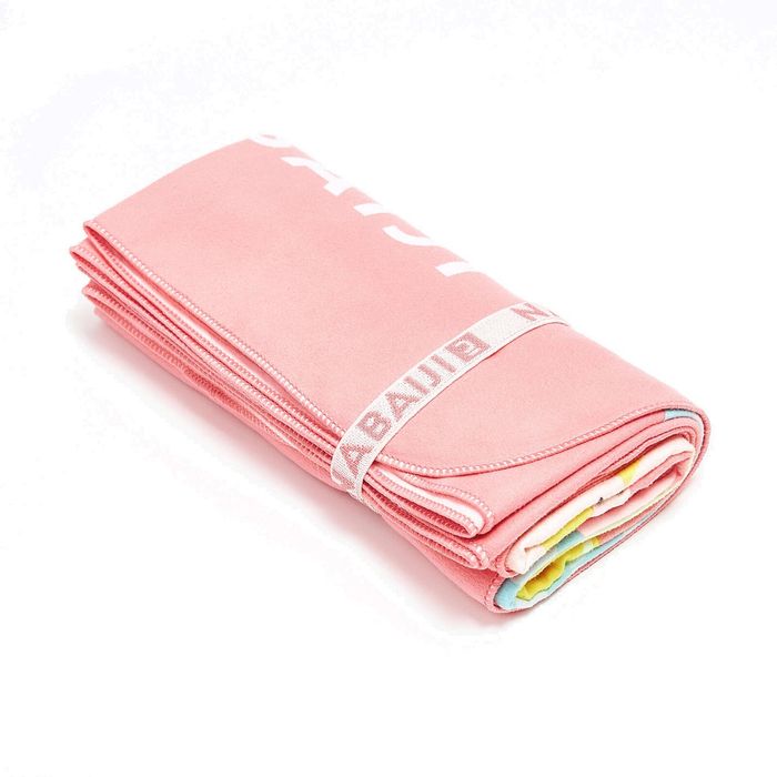 Decathlon - Compact Microfibre Swimming Towel With Snaps Size L 80 X 130 Cm - Print - One Size