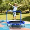 Costway 36"/91cm Kids Mini Trampoline Fitness Rebounder Handrail security Padded Cover Home Gym Exercise Blue