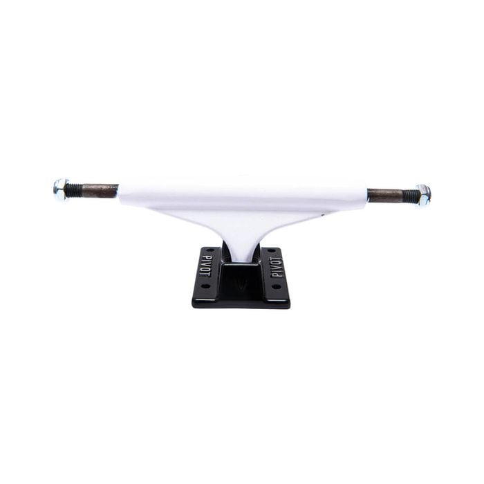 Pivot Truck Co Solid Baseplate For Skateboard WHT/BLK Set Hanger Width 5.5in