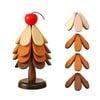 Catzon Wooden Tree Trivet Set Hot Dish Protector-Apple4