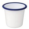 Olympia Enamel Sauce Cup Retro White And Blue 114ml 4oz Pack Of 6 Commercial Tableware Condiment Pot Ovenproof