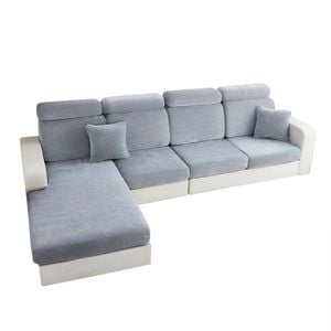 Anyseat Sofa Cover Pastel Blue L-shape Polyester Chenille Thick Stretchable Cushion For Living Room Head Cushion Medium