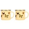 2PK Esschert Design Enamel Mug Butterflies Coffee/Tea Drink Cup 0.5L Yellow