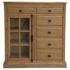 Jade Tallboy 6 Chest of Drawers 1 Door Bed Storage Cabinet Stand - Natural