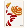 Galrie Bernard Villemot Orange Swirl Abstract Art Print for Modern Decor, Wood Frame, A0 84 x 119cm (33 x 47inch)