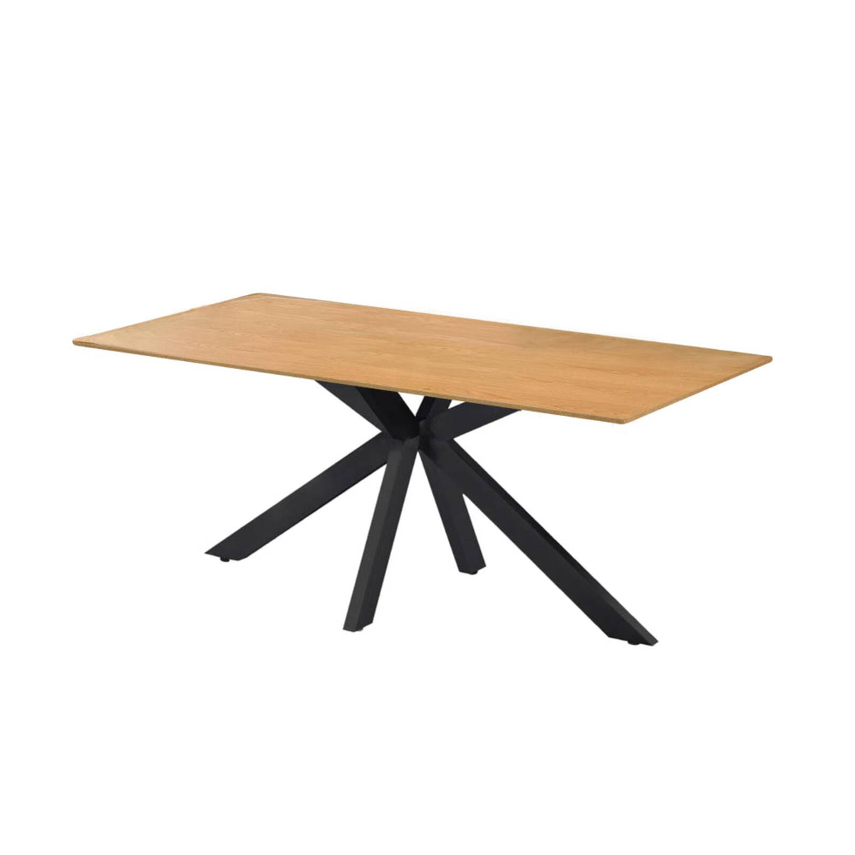 HomeStar Easton Wooden Rectangular Kitchen Dining Table 180cm Metal ...