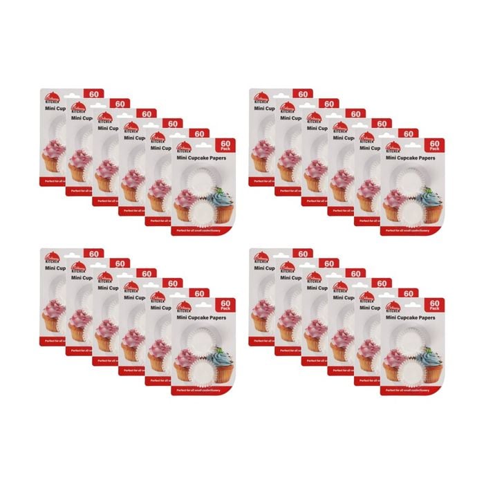 24x 60pc Culinary Kitchen Mini Paper Muffin Cupcake Cups Set 5cm White