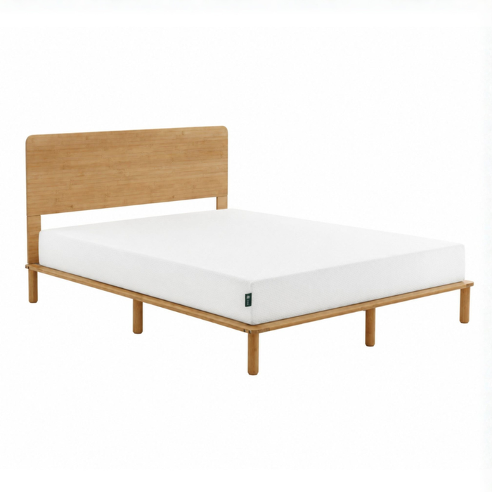 Zinus Double Arden Japandi Bamboo Wood Bed Frame & Memory Foam Mattress Set, 20cm Green Tea