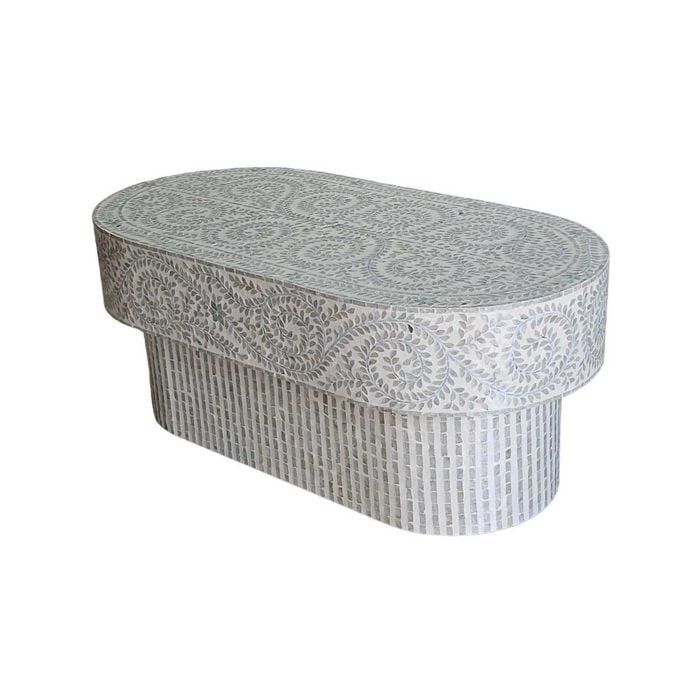 Mother Of Pearl Azure Oasis Oval Coffee Table