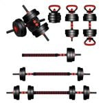 BLACK LORD 20kg 6in1 Adjustable Dumbbell Set Barbell Kettlebell