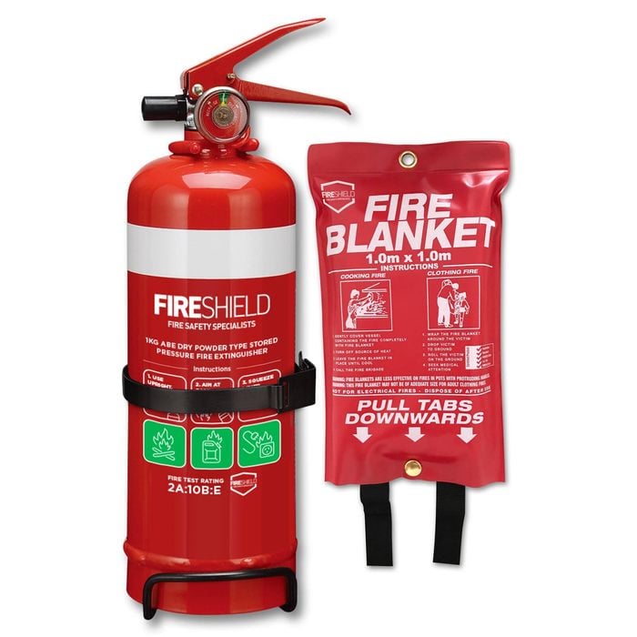 Fireshield Fire Safety Kit Extinguisher And Blanket