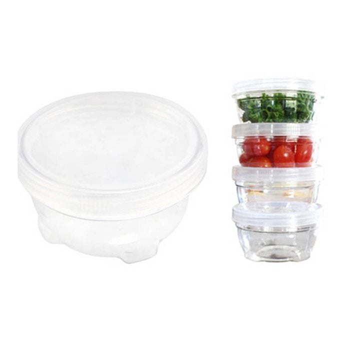 4pc Urban Kitchen 180ml Plastic Containers Twist Stackable - Clear