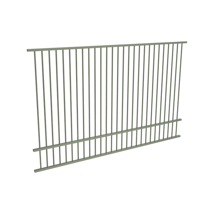 ProtectorAl 2400 x 1500mm Pale Eucalypt Aluminium Flat Top Pool Fence Panel With Mid Rail