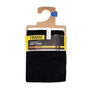 Tradie Men's Black Interlock Base Layer Long John Thermal - 1 Pack - Size Large