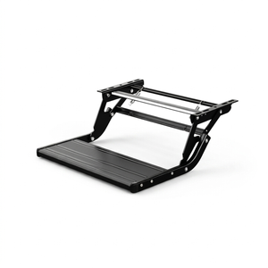 RV Essentials Black Manual Single Caravan Step 200kg for Caravans and RVs