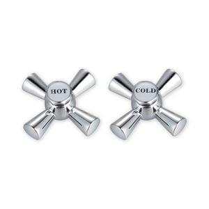 Shaw & Mason Chrome Easy Clean Cross Handles - Pair