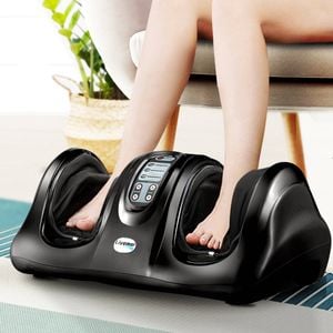 Livemor Foot Massager Shiatsu Massagers Electric Remote Roller Kneading Black