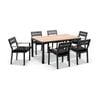 Outdoor Tuscany 6 Seater With Capri Chairs With Teak Arm Rests