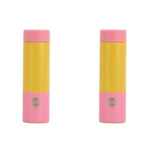 2PK Annabel Trends Stainless Steel Wave 300ml Mini Bottle - Yellow Candy