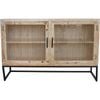 LVD Timber/Tempered Glass 78x120cm Cabinet Bateau Furniture Rectangle - Natural