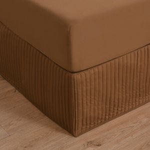 Dreamaker Quilted Valance Rust King Single Bed