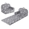 Keezi Kids 2-in-1 Sofa Bed Toddler Fold Out Couch Removable Washable Cover Grey