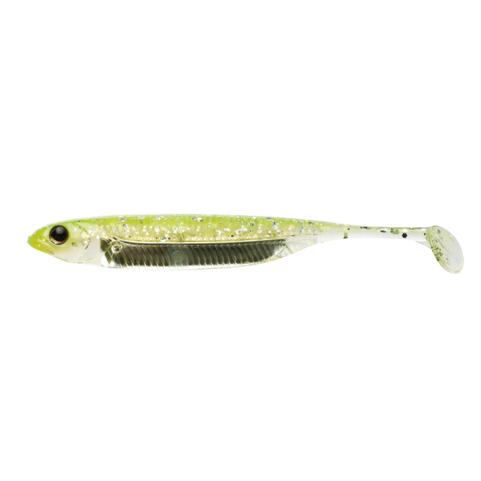 Fish Arrow Flash J Shad 4" SW Soft Plastic Fishing Lure 102 Chartruse / Silver