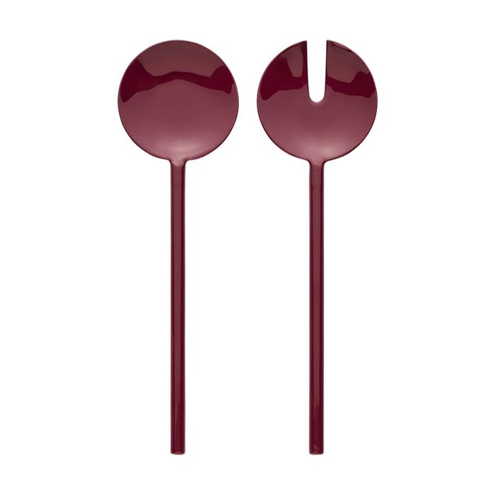 2pc Ecology Apostle Salad Servers Set 26cm Elderberry Stainless Steel Enamel