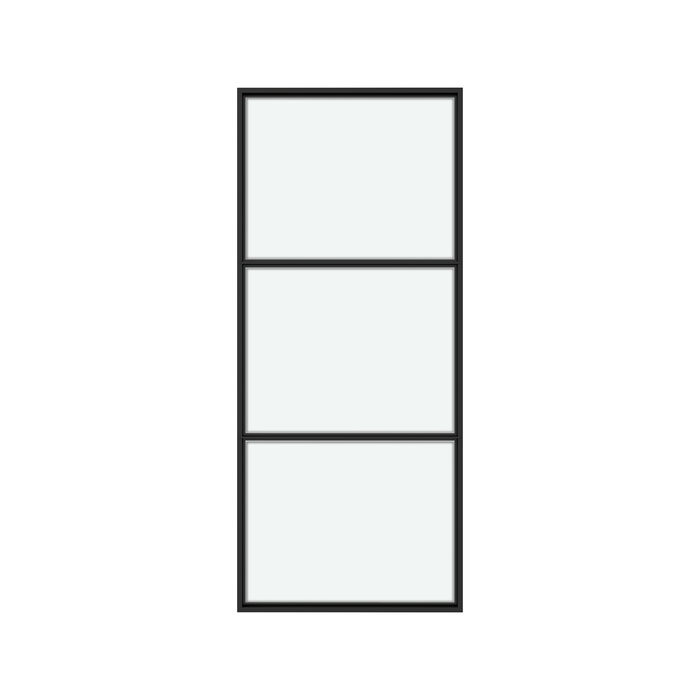 Rolltrak 2134 x 914 x 40mm Frosted Knockdown Steel And Glass Barn Door