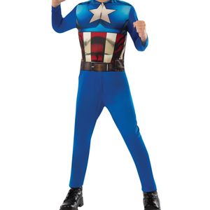 Captain America Classic Halloween Costume Child Official Marvel Jumpsuit with EVA Mask, 3-5 Years