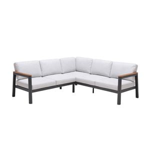 Mimosa 5 Seater Charcoal Rhone Aluminium Corner Lounge With Cushion