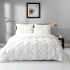 Dreamfields Double White  Diamond Embroidery Pintuck Quilt/Doona/Duvet Cover Set