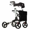 Euro Walker 4-Wheeled Rollator - Lightweight, Adjustable Aluminium Walker with Padded Seat - Grey